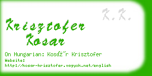 krisztofer kosar business card